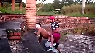 Mamando no parque