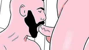 Bearded straight man sucks a starring role bottom's ass then the dishonourable sucks the straight's cock - animated cheerful porn