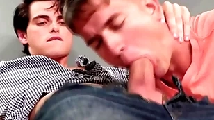 Horny step brothers masturbating to gay porn then shafting