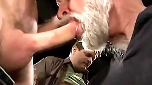 Hunks are covered in cum after obtaining  congeries of facials