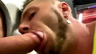 Glory hole gay blowjob for monster cock