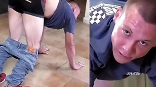 A straight country dear boy gets a hard spanking to toughen him up
