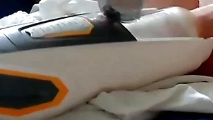 Sex toy fucked with an increment of sucked my chest with my cum