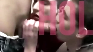 Two mouths on one cock p. motor coach