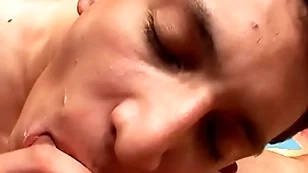 Cum swapping amateur wasting away latino barebacked by bf