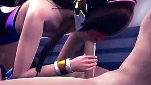 Overwatch yaoi femboy - d.va handjob & blowjob - japanese asian manga anime game porn happy-go-lucky
