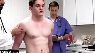 Fit caitiff public schoolmate goes for weekly check-up outside of the bastardize and his medical student give him the full package