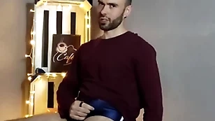 Hairy gay model caricature and cum in the vintage studio - louis ferdinando