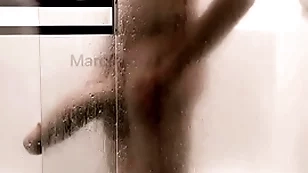 14 inch and thick cock shower and jerk off