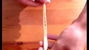 Sounding and cumshot with a stick