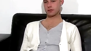 Dashing amateur from the uk masturbates after an interview