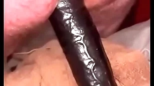 Massive black dildo splitting my ass back open